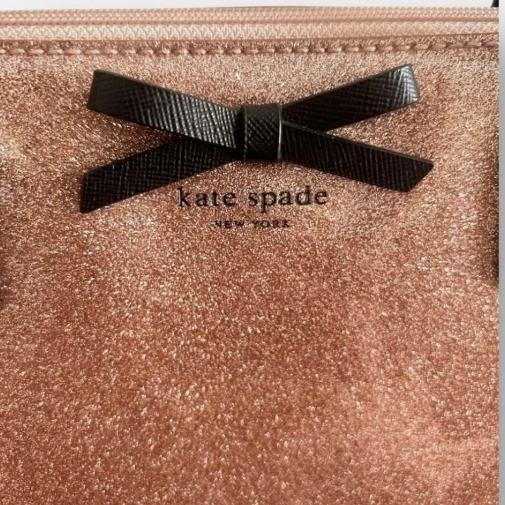 Kate Spade Tote Bag Rose Gold Glitter Bow Accent (pink bag) - Picture 4 of 4